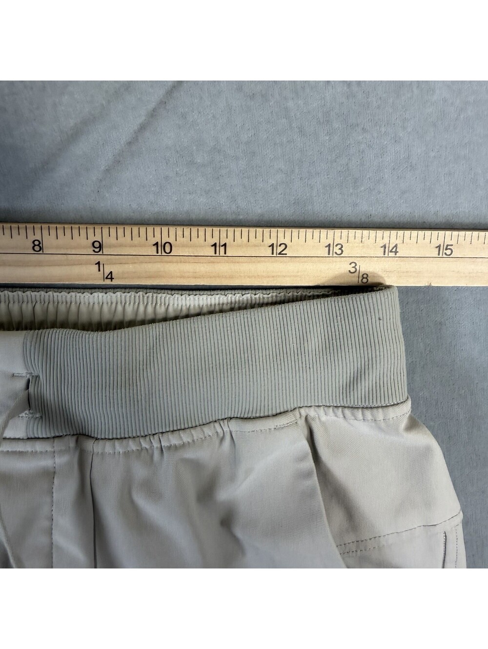 Lululemon ABC Jogger Pants Mens Medium Short Beige Raw Linen Warpstreme LM5AJMS - Picture 6 of 8